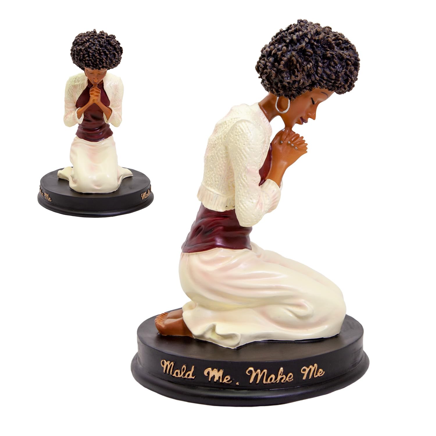African American Expressions - Mold Me Make Me Figurine - African American Figurine for Home Decor | Inspirational Black Statue with Praying Hands