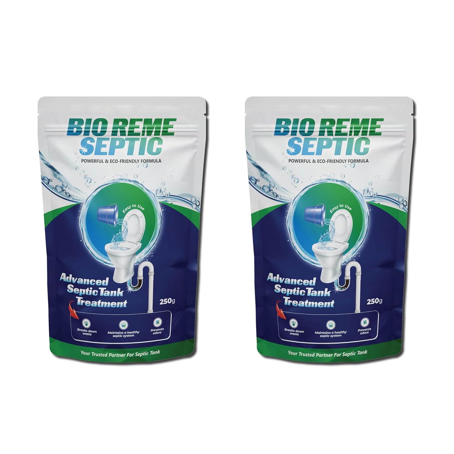 Greencraft Labs Septic Tank Cleaner I Reduces Sludge Build-up I Odour Removing Powder Bacteria I Eco Friendly I Available in Pack of 2 (500 gm)