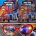 Heart Glasses Effect Diffraction Glasses: 8 Pieces Heart Effect Diffraction Glasses, Heart Glasse, Sheart Sunglasses with Heart Effects, Heart Diffraction Glasses for Rave Party, Music and Fancy Dress
