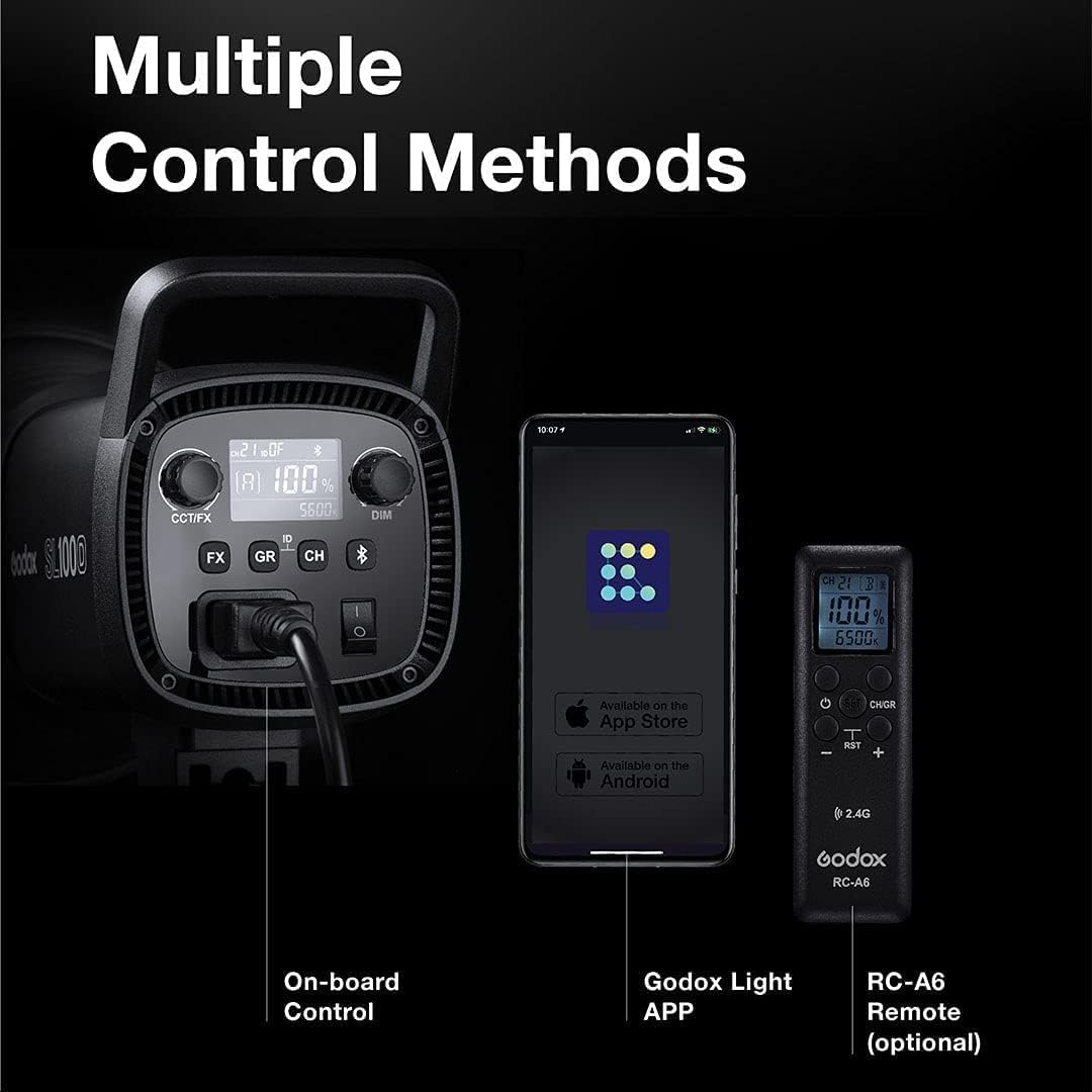 Godox SL100Bi 2 Light Kit 100W Continuous LED Video Light bowens mount photography lighting with Softbox Light stand for video recording, YouTube Gaming keylight, Portrait Shooting, Location Interview