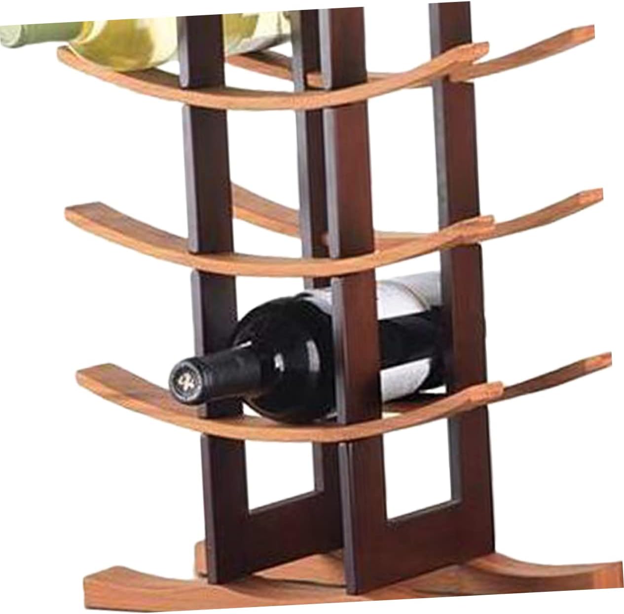 Amosfun Wooden Wine Rack Display Stand Wine Bottle Holder for Home Kitchen Bar Elegant and Storage Rack for Wine Bottles Present for Wine Collectors