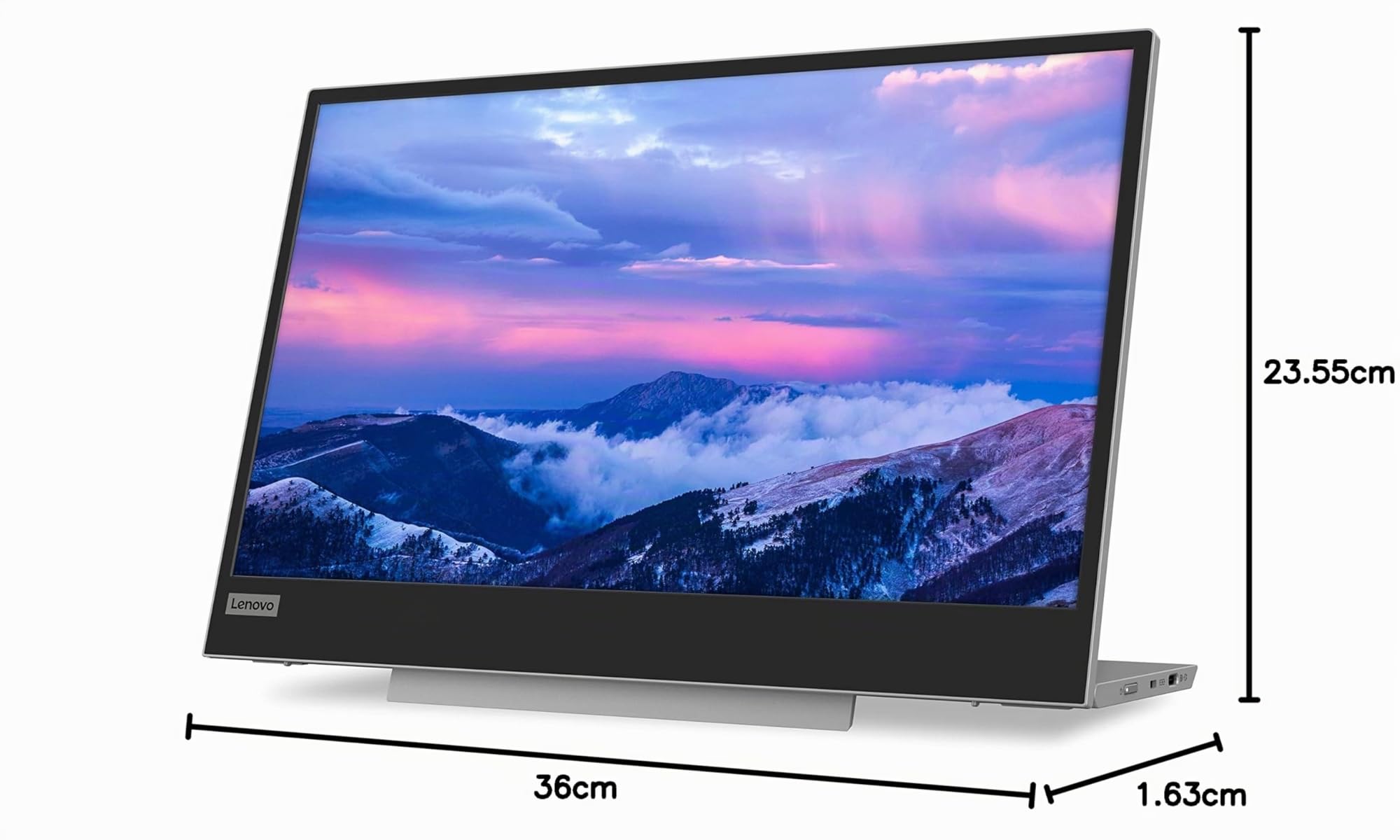 Lenovo L15(A21156FX0) Moniteur Portable, écran 15,6" (Full HD, IPS, 60 Hz, 6 ms, entrée 2 x USB-C, câble vers USB-C, réglable en Inclinaison) - Gris