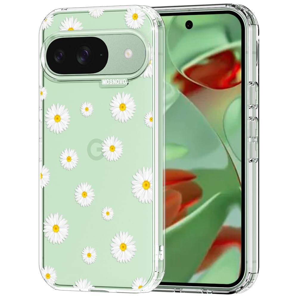 MOSNOVO Case for Google Pixel 9 & Pixel 9 Pro, [Buffertech 6.6ft Military-Grade Drop Protection] [Anti Peel Off Tech] Clear TPU Bumper Phone Case Cover Design - Great Wave — view 125