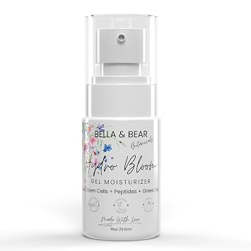 Hydro Bloom Gel Moisturizer for All Skin Types - Lightweight Hydrating Face Cream with Botanical Hyaluronic Acid, Plant Stem Cells, Peptides & Green Tea - Non-Greasy, Plumping, Barrier Support