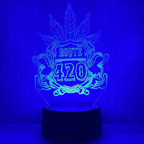 Miniatura 4 de 420 hojas 3D LED lámpara de mesa luz nocturna ilusión visual óptica decoración del hogar iluminación