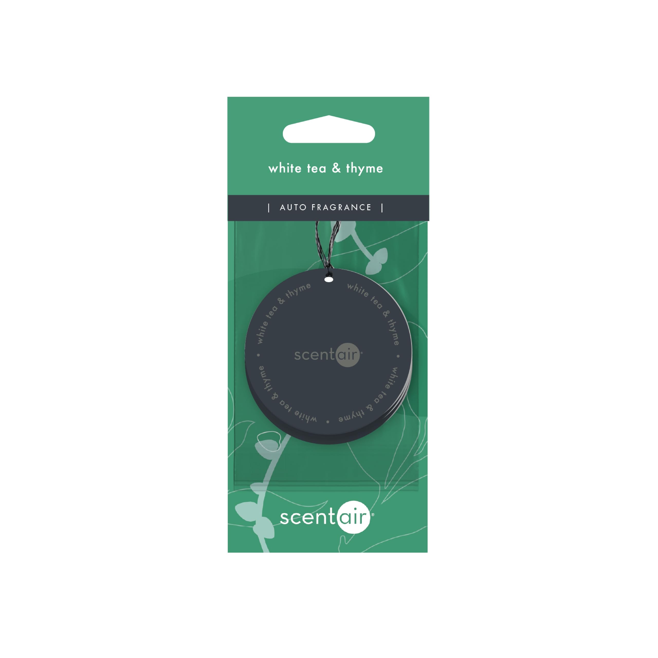 ScentAir Auto & Room Fragrance Puck 30 Day Lasting Scent -3 Pack - White Tea and Thyme