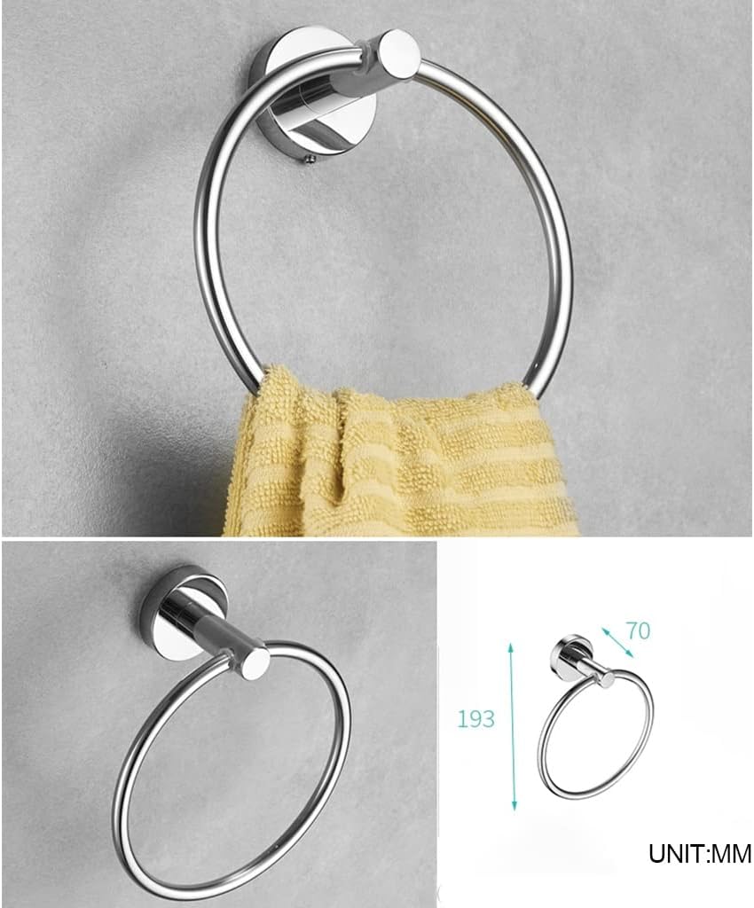 LSLYTQ Bathroom 304 Stainless Steel Towel Ring, Wall Mounted Hanging Towel Hanger Hand Towel Holder