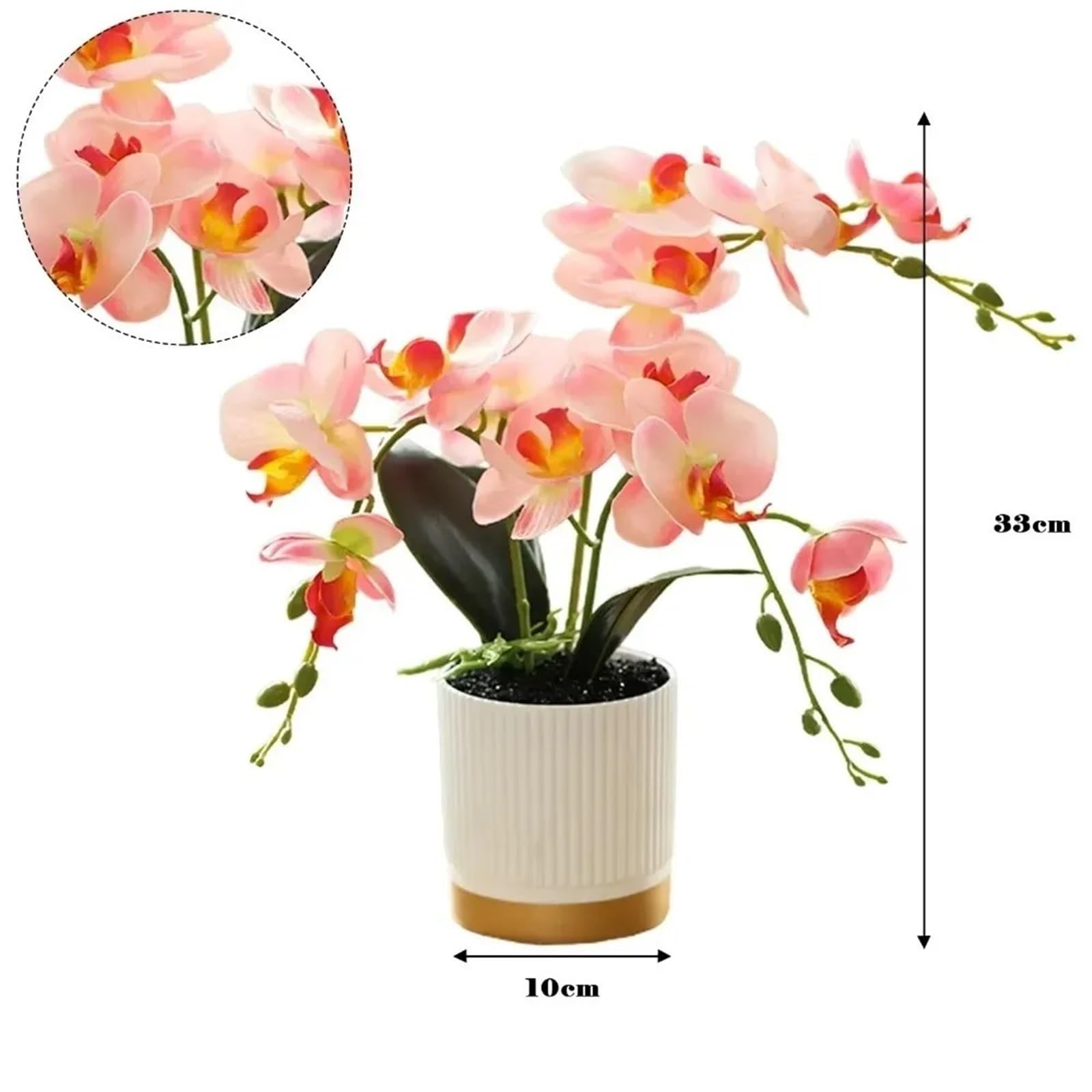 Orchidees Artificielles Fleur d'orchidée Papillon en Soie, 1 pièce, Plante en Pot, bonsaï en Plastique, Arrangements de Mariage à Domicile