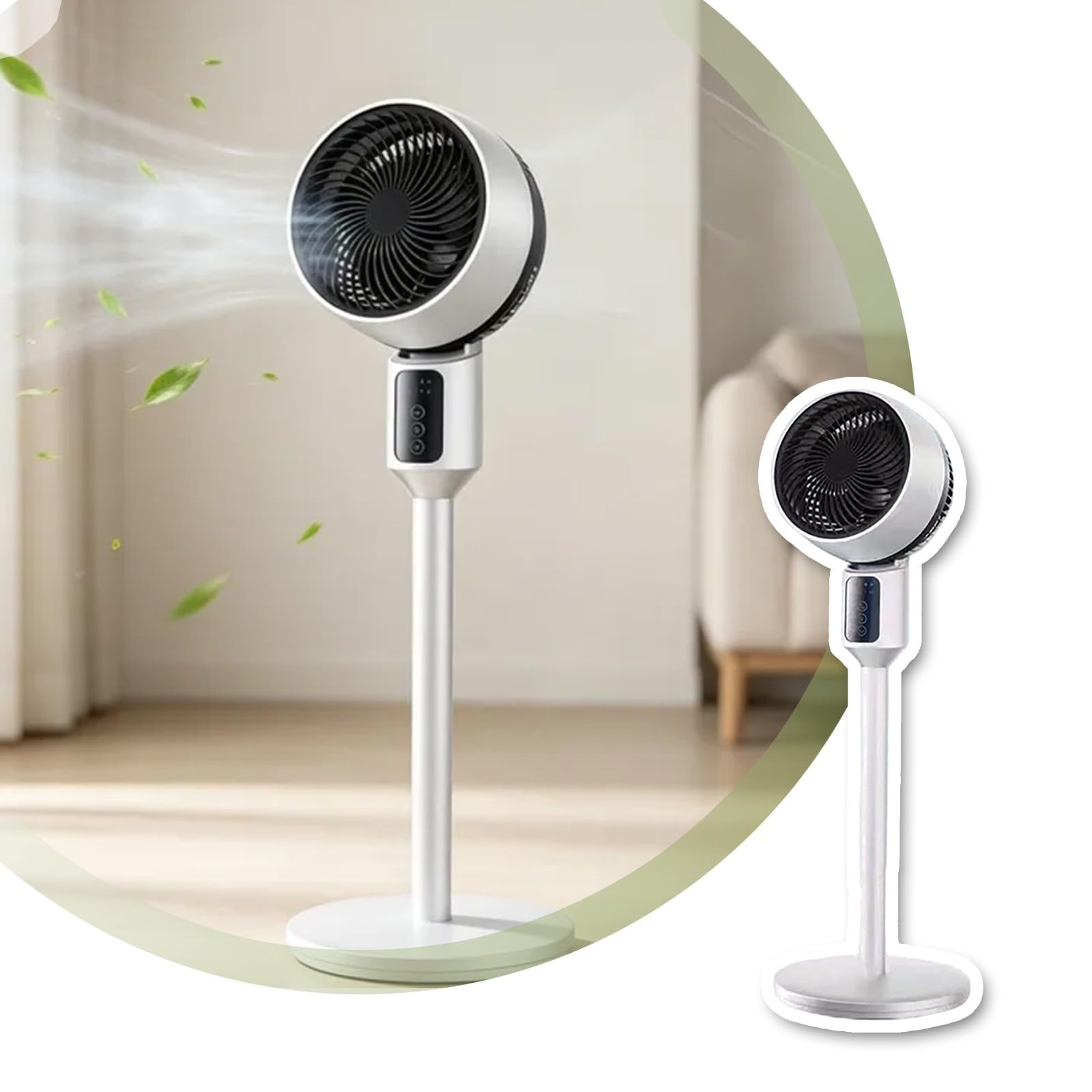 Ventilatore USB portatile in piedi regolabile in altezza circolazione dell'aria silenziosa per casa, camera da letto, scrivania, spazio di lavoro con testa oscillante, impostazioni di velocità