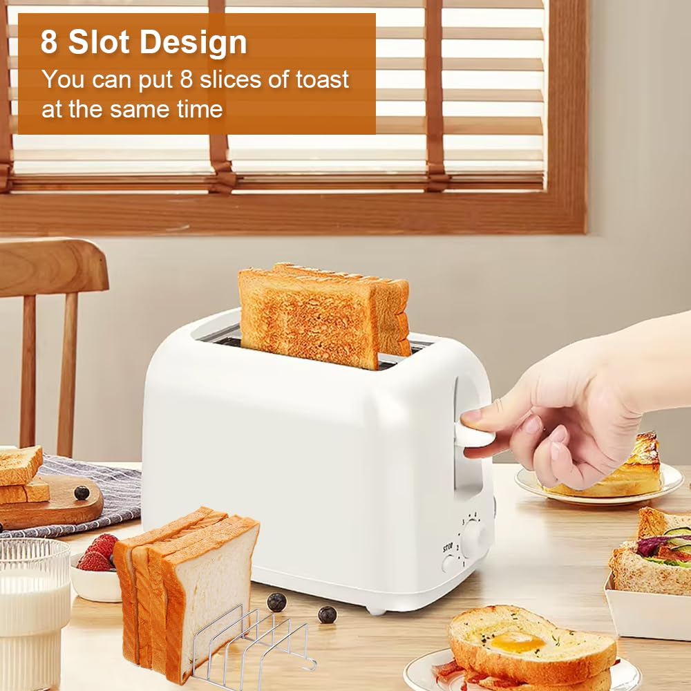 2 PCS Toast Rack Stainless Steel Toast Cooling Rack 8 Slice Toast Bread Rack Holder Grid Bread Loaf Slice Stand Rectangle Air Fryer Accessories For - View #6