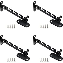 Window Restrictor Latch Window Wind Hook Carbon Steel Small Hole Limiter Adjustable Windows Locks with Mounting Screws 105mm/4.13 Inch for Various Doors and Windows, 4 Pcs Black
