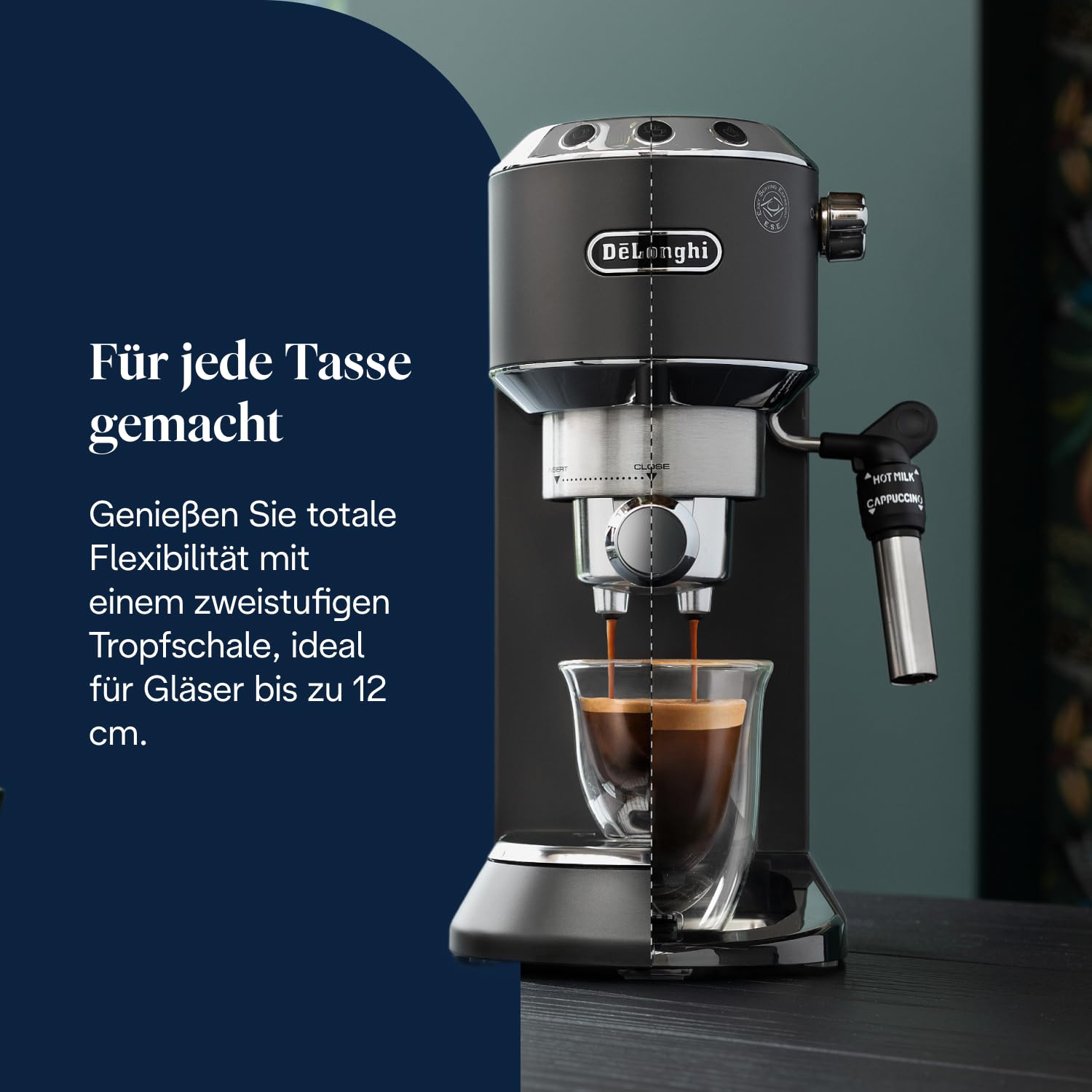 De'Longhi Dedica Style - Perfetto Kompakte Siebträgermaschine Espressomaschine mit Tasten – Bild 7