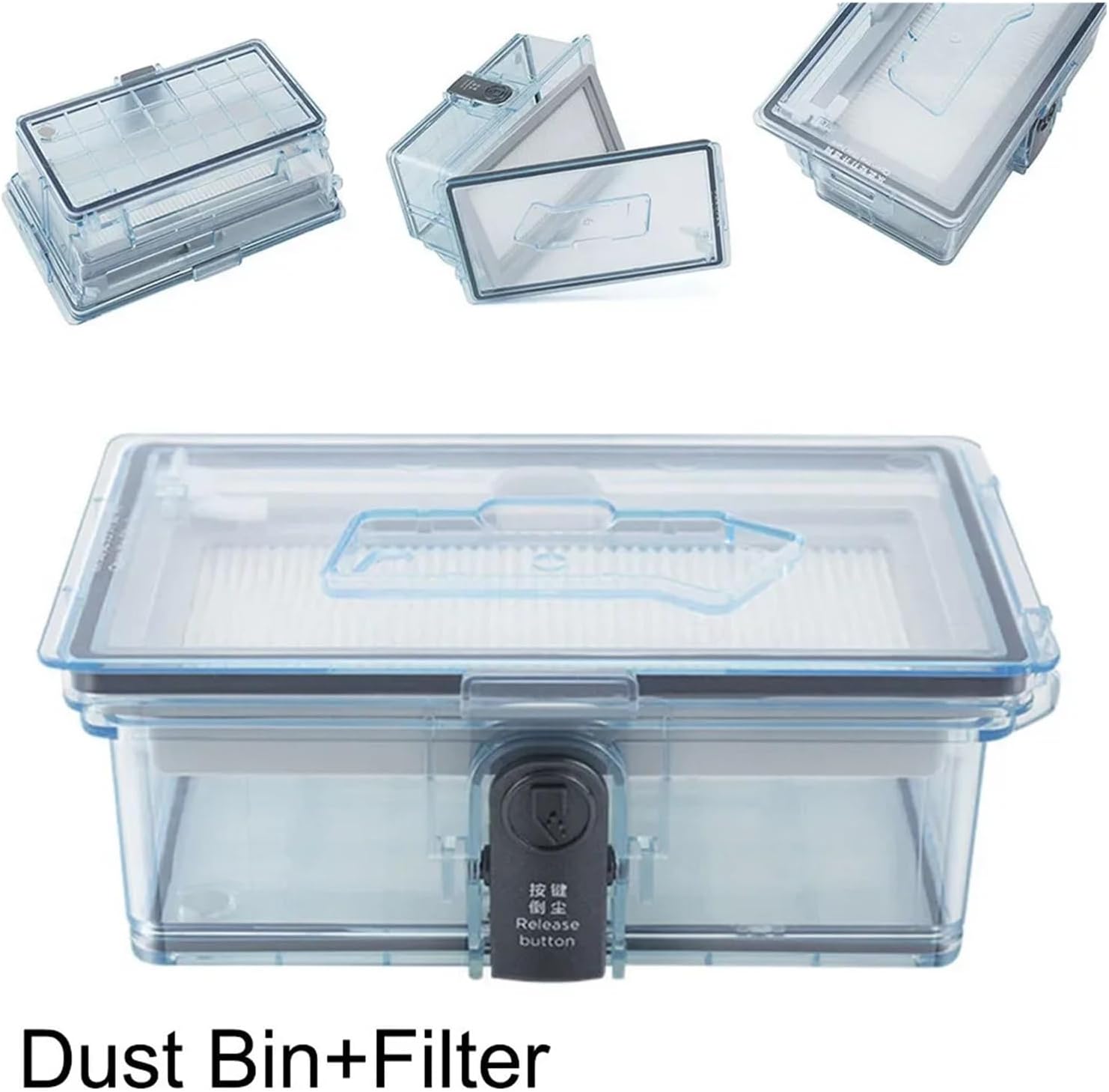 Dust Bin Box With Filter，Compatible For Samsung，Powerbot-E VR05R5050WK Robot Vacuum Cleaner Cleaning Dust Bin Filter For Vacuum Cleaners Replace