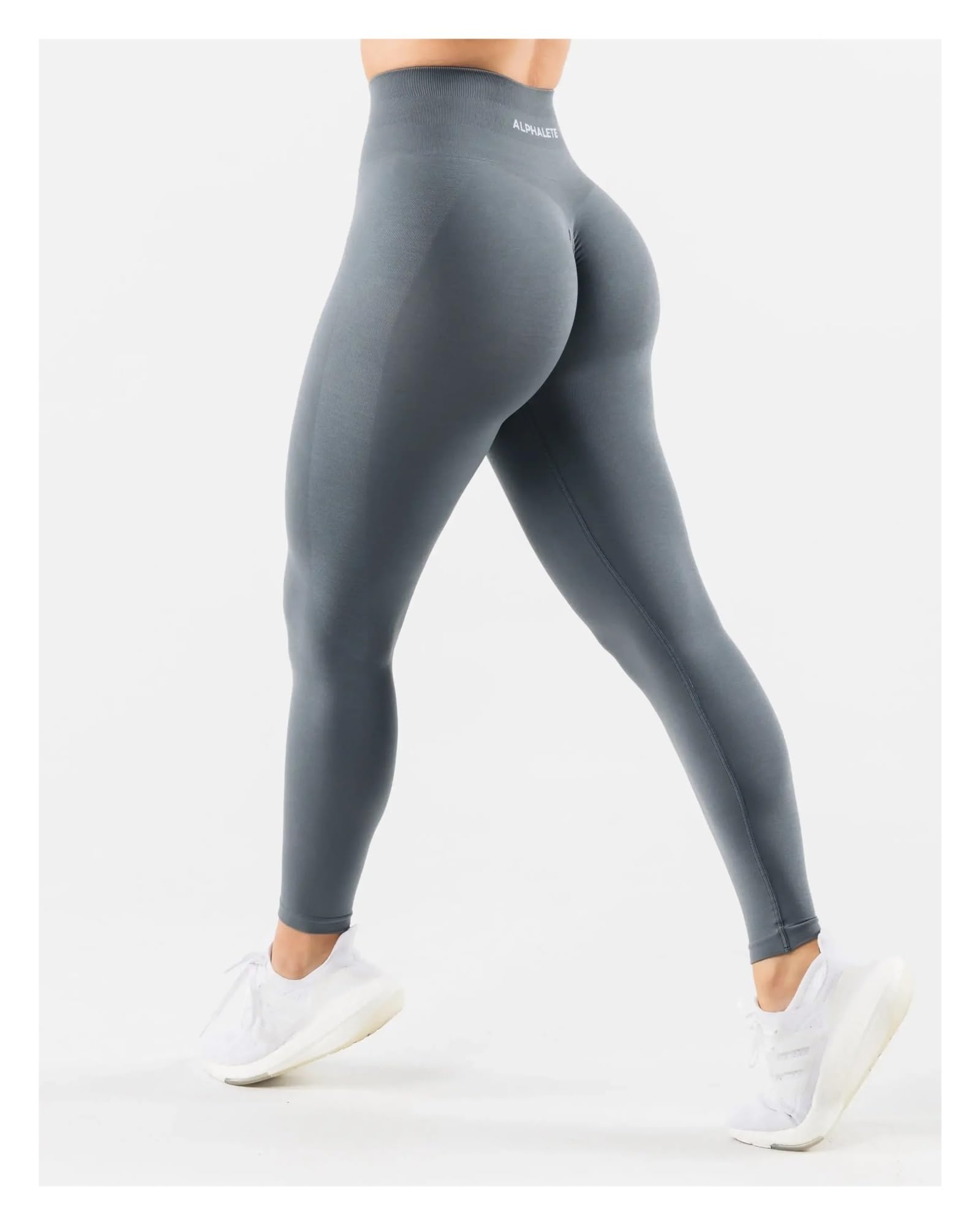 Leggings Fitness da Donna Senza Cuciture Pantaloni Sportivi da Yoga Attillati e Traspiranti(Blue,S)