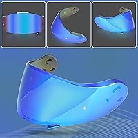 Vista 6 de Visera de casco de viento de motocicleta, resistente a los arañazos, resistente al viento, lente protectora de PC de cara completa para CNS-3, Azul
