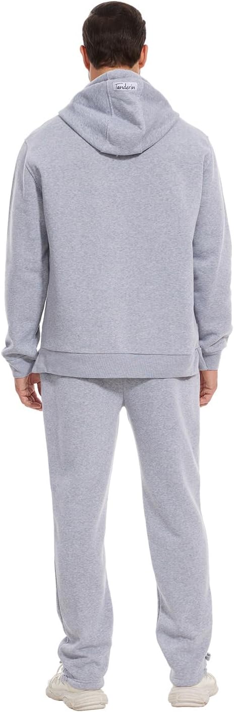 Men's Tracksuits Sweatsuits for Men Sweat Track Suits 2 Piece Casual Athletic Jogging Warm Suits With Pockets (Gray XL) - Image 2