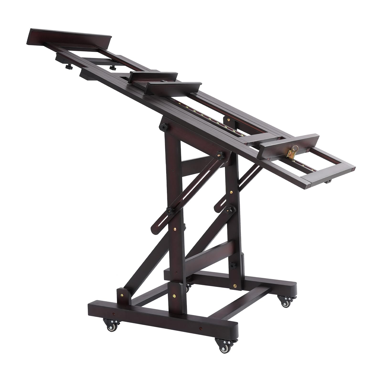 Rango de ajuste de altura de madera, 140-300 cm, estudio para pintura, artistas, caballetes profesionales, caballete de arte para exhibir pinturas y artistas (color negro nogal)