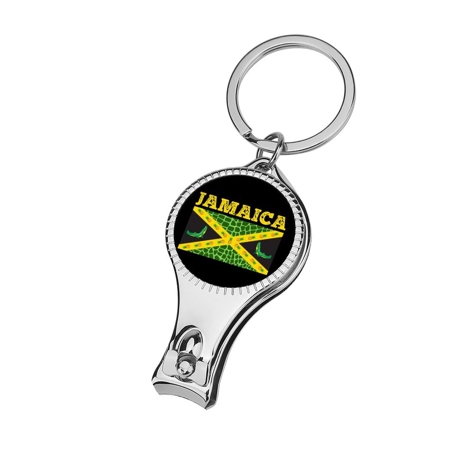 Flag of Jamaica Cute Nail Clipper Fingernail and Toenail Cutter Clip File with Bottle Opener for Men Women