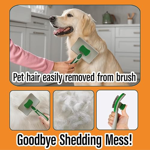 Miniatura 4 de 2 cepillos de limpieza autolimpiantes y cepillo de baño para perros y gatos  Cepillo para perros y gatos  Cepillo de pelo adecuado para pelos y