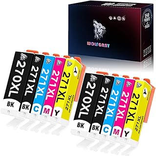 Wolfgray 270XL 271XL Compatible Ink Cartridge Replacement for Canon PGI-270XL CLI-271XL PGI 270 XL CLI 271 Ink for Pixma MG5720 MG6820 MG6821 MG6822 MG7720 MG5721 MG5722 TS8020 TS9020 TS5020 TS6020 (2BK+2PBK+2C+2M+2Y)