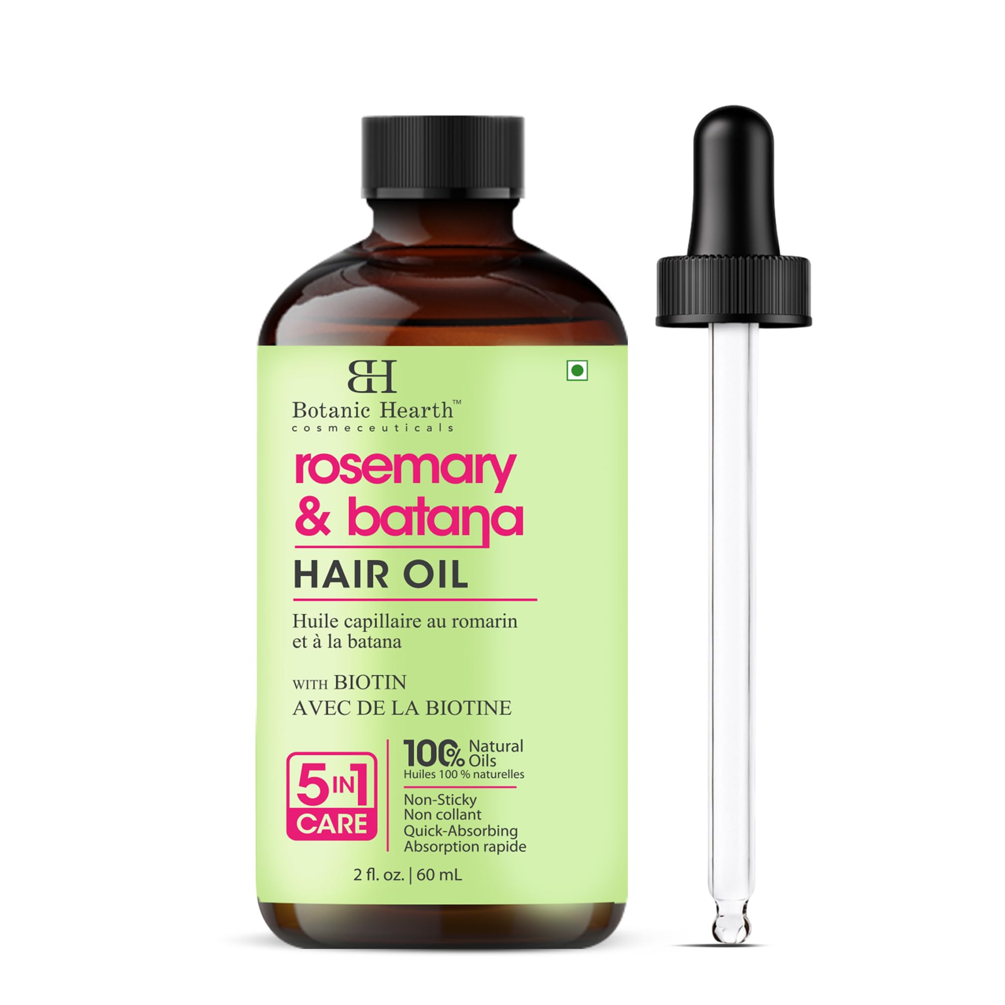 Botanic Hearth Hair Oil for Hair Growth | Strengthening Dry, Frizzy, Damaged Hair & Scalp Treatment | No Parabens or Harmful Sulfates | All Hair Types | Rosemary & Batana Hair Oil - 2 Fl Oz