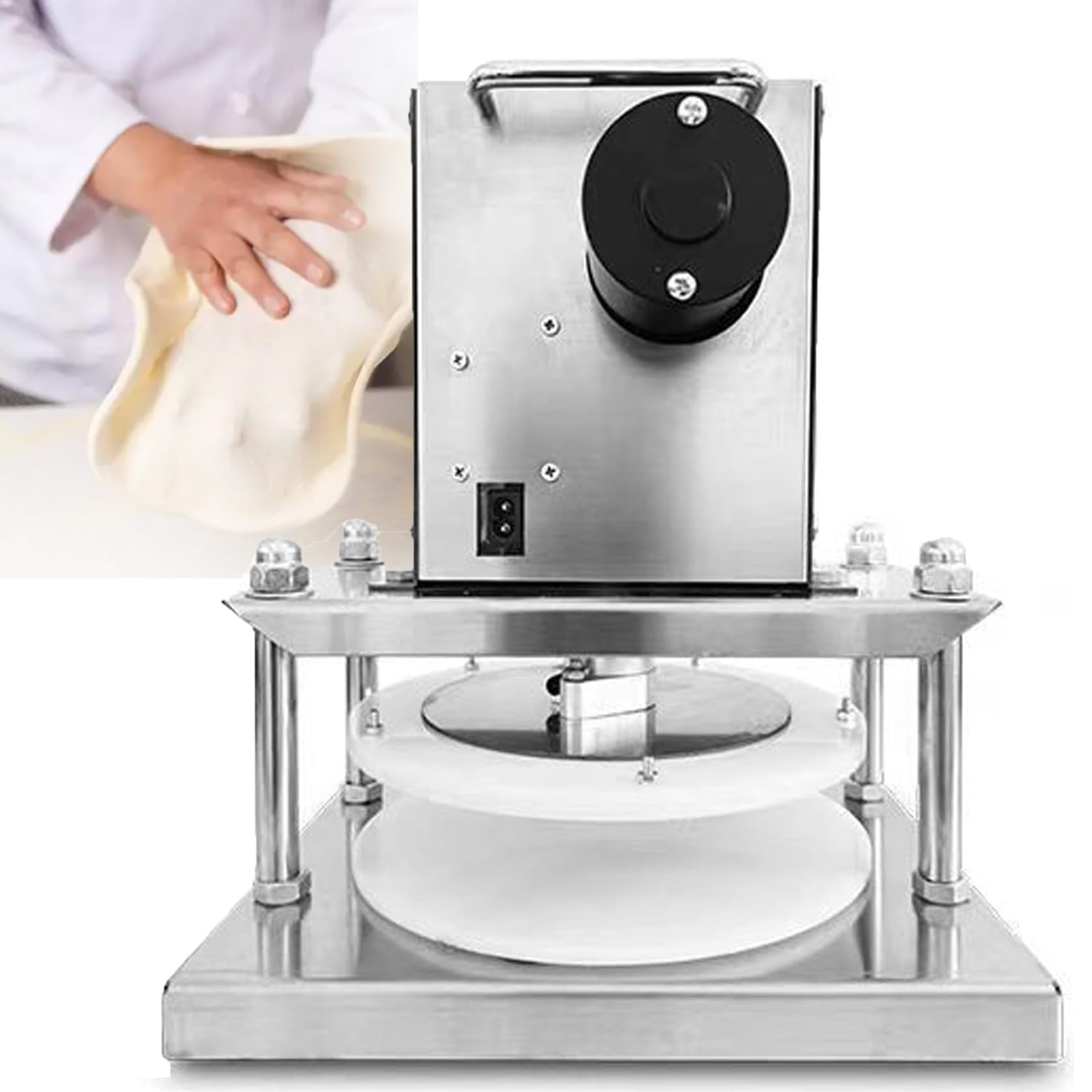 Elektryczna prasa do ciasta na pizzę, 22 cm / 25 cm / 30 cm Ręczna prasa do ciasta na pizzę, spłaszczacz ciasta, prasa do ciasta na pizzę, do ciast, tortilli, ciastek, 22 cm (22cm)