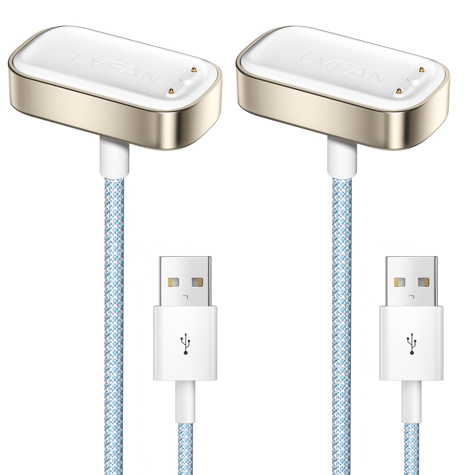 LVFAN Charger for Fitbit Charge 6 5 / Fitbit Luxe, Charger Cable Replacement Nylon Braided Cord Smartwatch Accessories, Charging Dock for Fitbit Charge 6 5 / Fitbit Luxe - 2 Pack