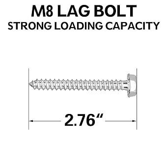 Mounting Dream Lag Bolt Kit for TV Mount  with M8 Lag Bolt for Wood Stud, Fischer Anchors for Concrete Wall, Includes Allen Key and Bubble Level