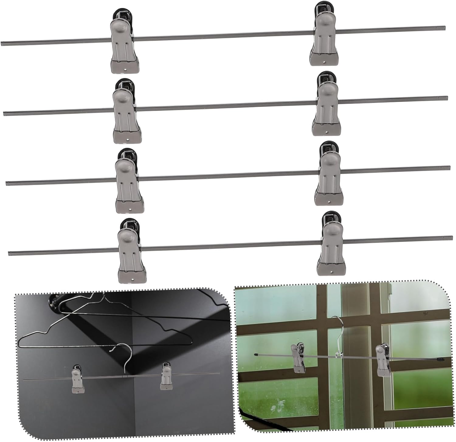 ULTECHNOVO 16pcs Clothing Hanger Clips Heavy Duty Space Saving Clips for Pants and Skirts Closet Organization Accessories Stylish Design for Efficient Storage