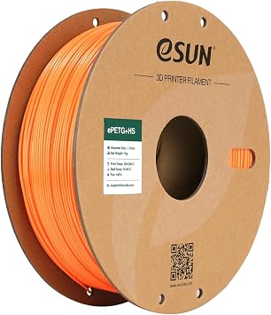 eSUN High Speed Upgraded PETG Filament 1.75mm, High Toughness 3D Printer Filament Speedy PETG for Fast Printing, 1KG Spool 2.2 LBS 3D Printing Filament for 3D Printers, Solid Orange