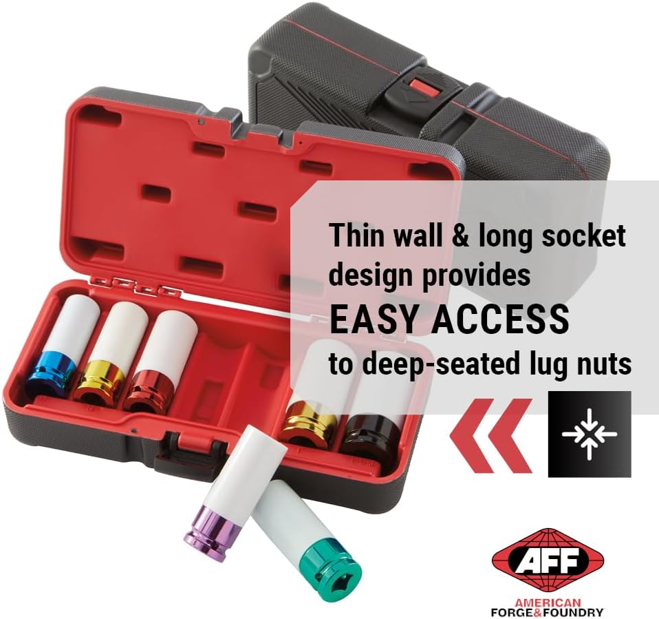 AFF Mag Wheel Impact Socket Set, 1/2" 7 Piece Set, 58007