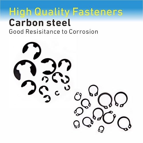 Miniatura 5 de Mariyandh Juego surtido de 528 clips electrónicos (0.08 a 0.47 pulgadas) y anillos de retención externos, kit surtido de anillos a presión, surtido