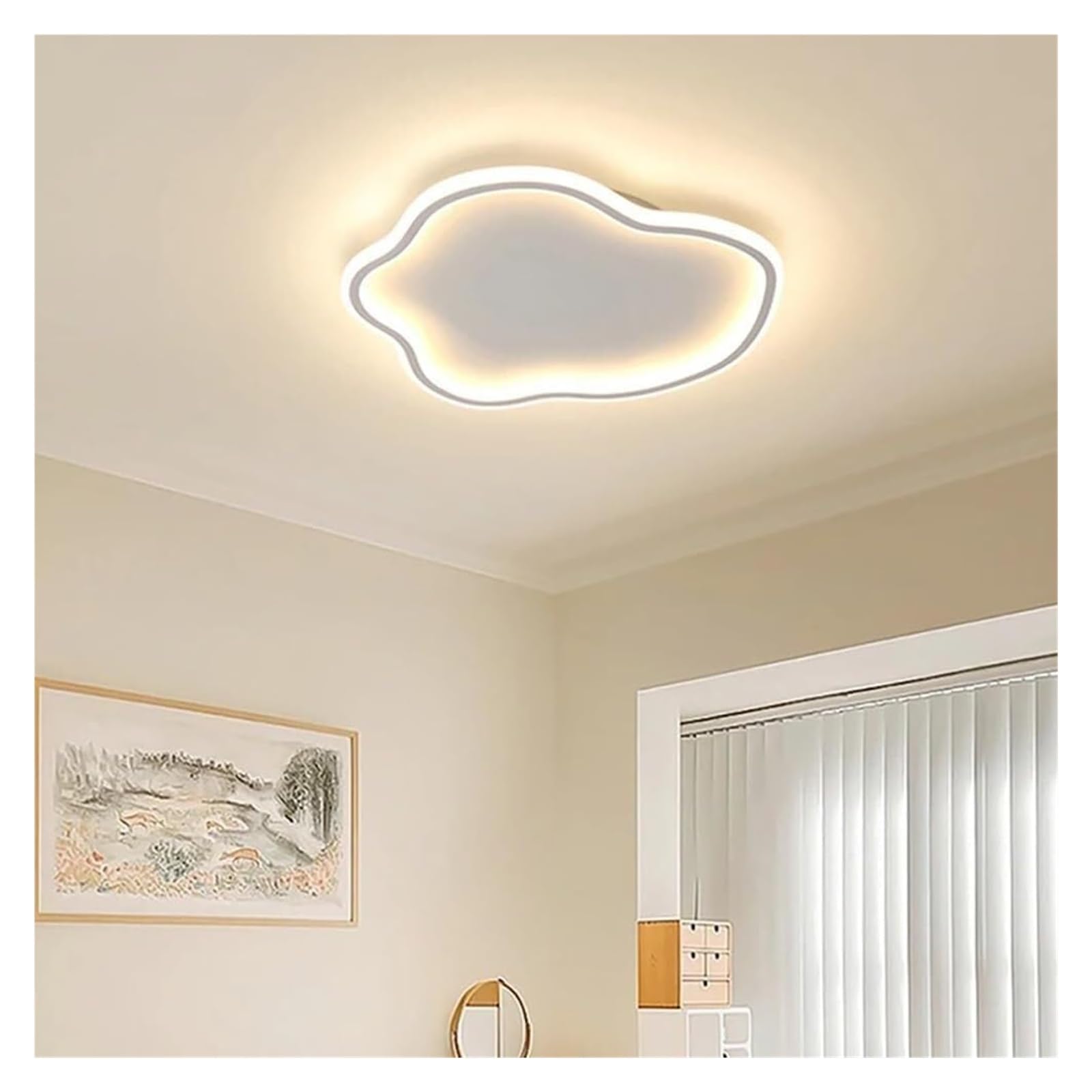 KXEcoLife Ceiling Lamp LED Dimmable Flush Mount Light Acrylic White Fixture for Hallway Balcony Entryway Foyer Stairwell Aisle Loft Restaurant Chandelier(11.4in)