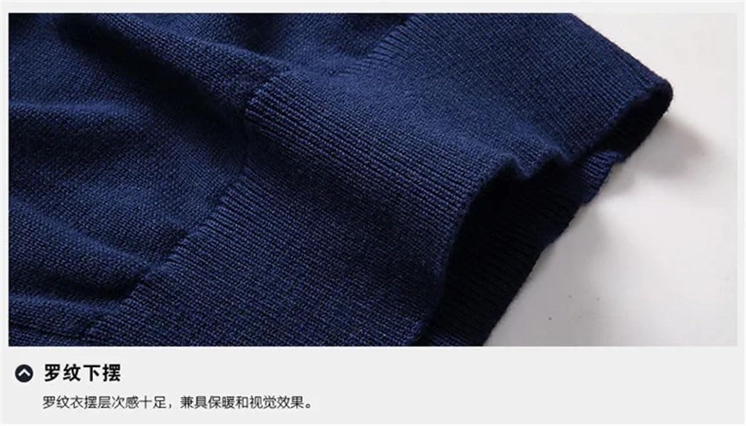 Men's 100% Cotton Sweater Long Sleeve V-Neck Cardigan Loose Solid Button Knitting Bottoming Shirt
