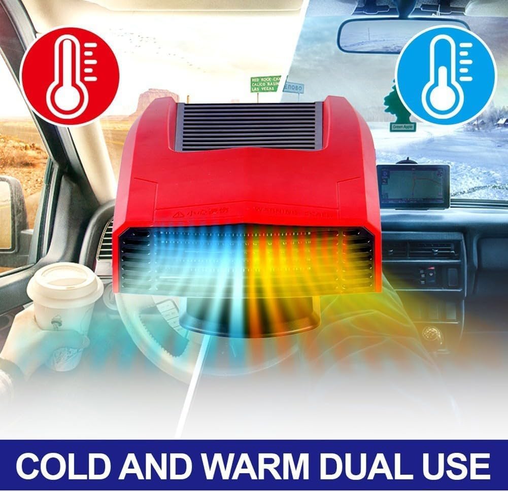 Desempañador de Calentador eléctrico portátil para Parabrisas de vehículo, diseño inalámbrico, también Funciona Ventilador de refrigeración, Calentador Espacial Alimentado por batería