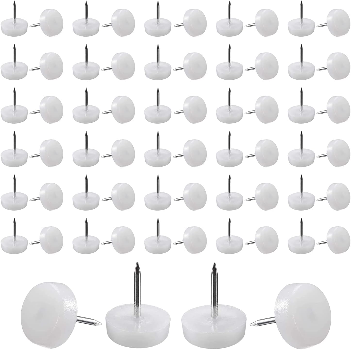 PERFORMORE 40 Pcs Heavy Duty Round NailOn Felt Furniture Pads 20mm, Non Slip Floor Chair Leg