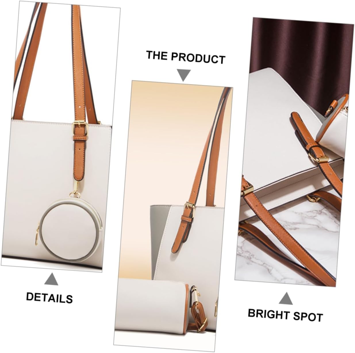 NOLITOY 1set Women Pu Handbag Wallet Single-shoulder Tote for Travel Shopping and Daily Use Lightweight Multi-pocket Design