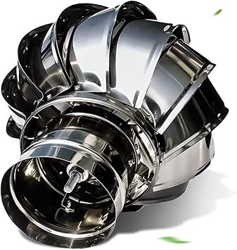 Rotating Chimney Cowl,Roof Turbine Ventilator,Chimney Caps,304 Stainless Steel,No Assembly Required,Rainproof,for Roof Vents Chimney Fireplace Bathroom Kitchen Garage,Flue Rain Caps 110mm/4.3in