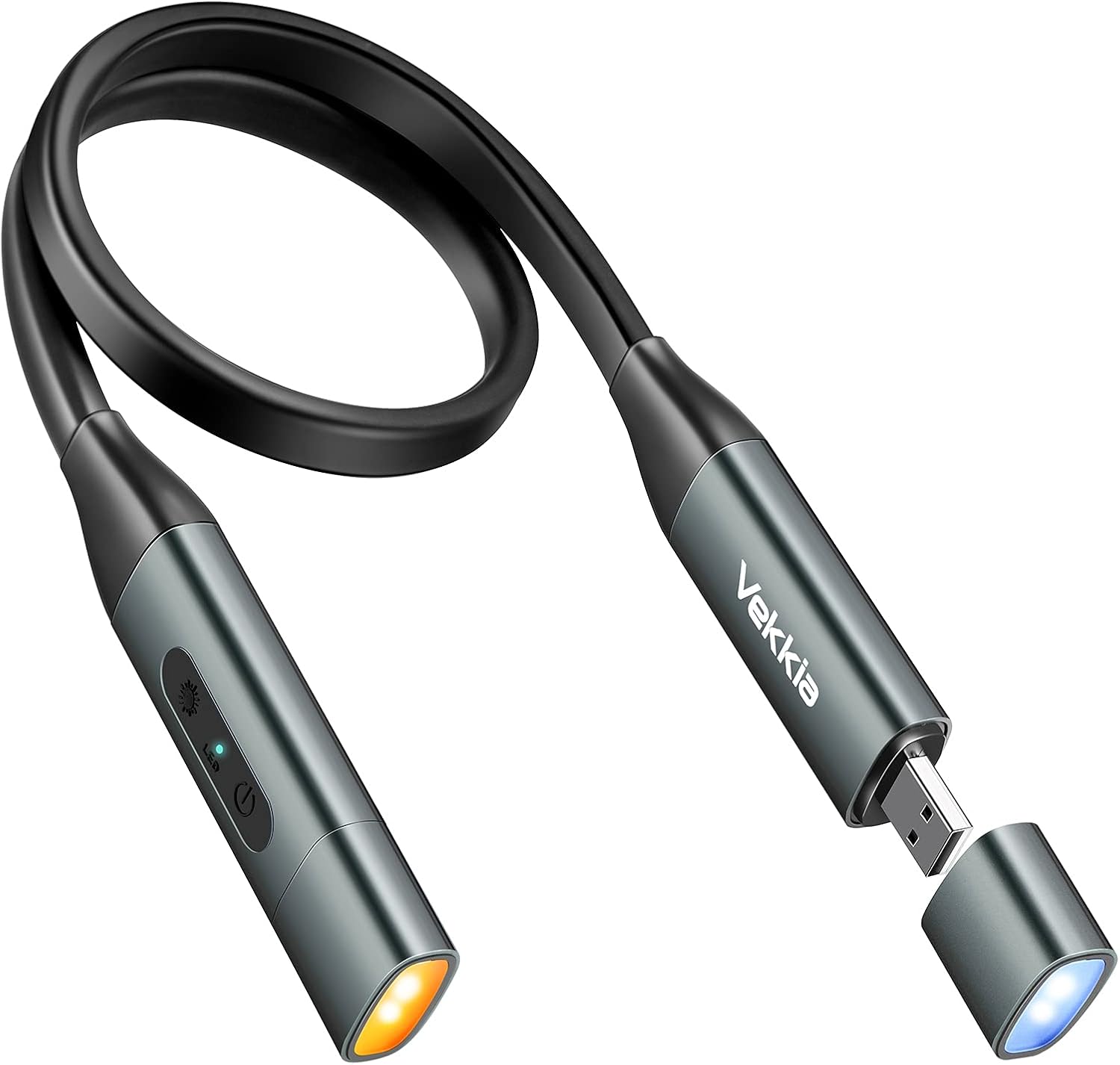 Vekkia RechargeableNeckReadingLightAmber,BookLight for Reading in