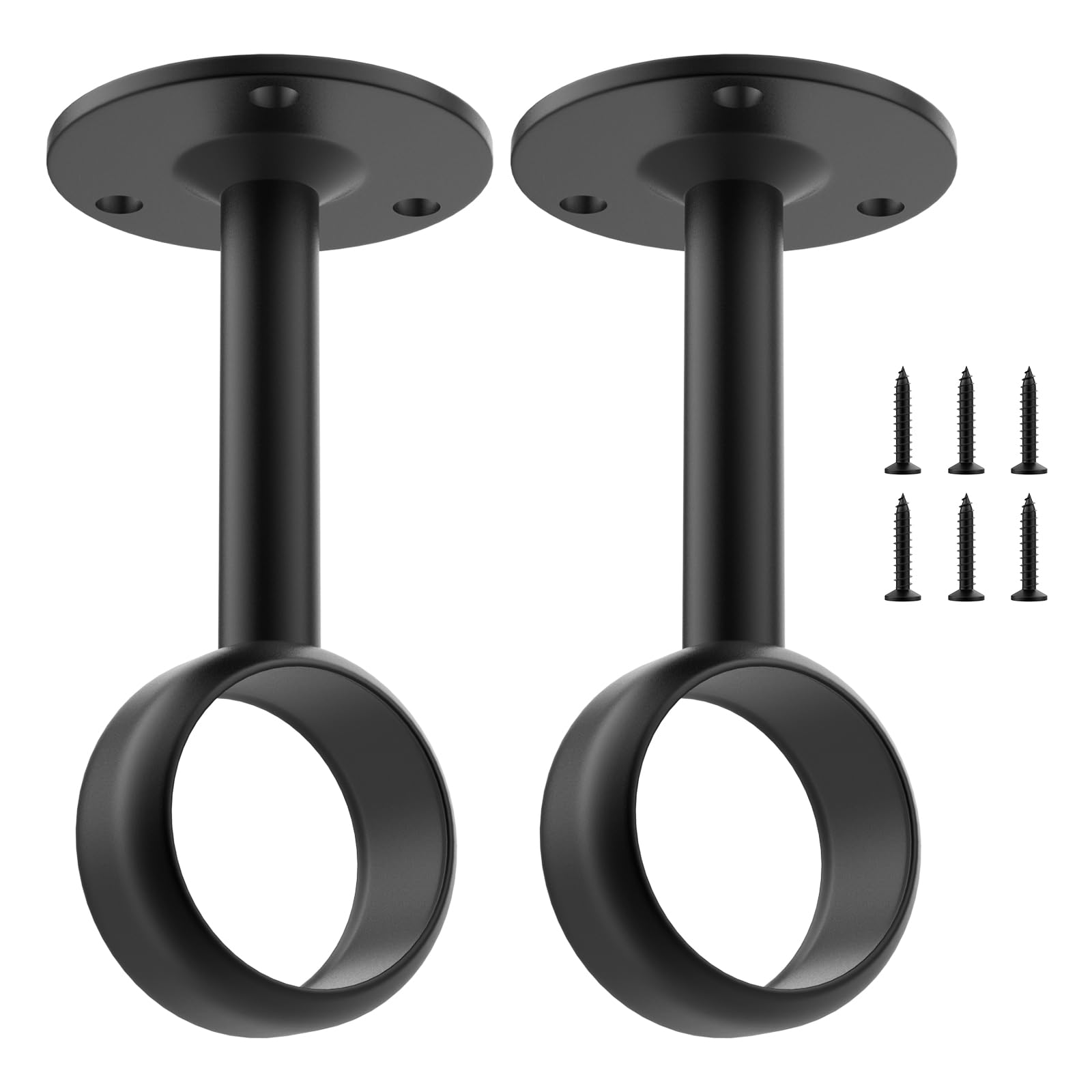 Stainless Steel Curtain Rod Brackets - Ceiling Mount -9