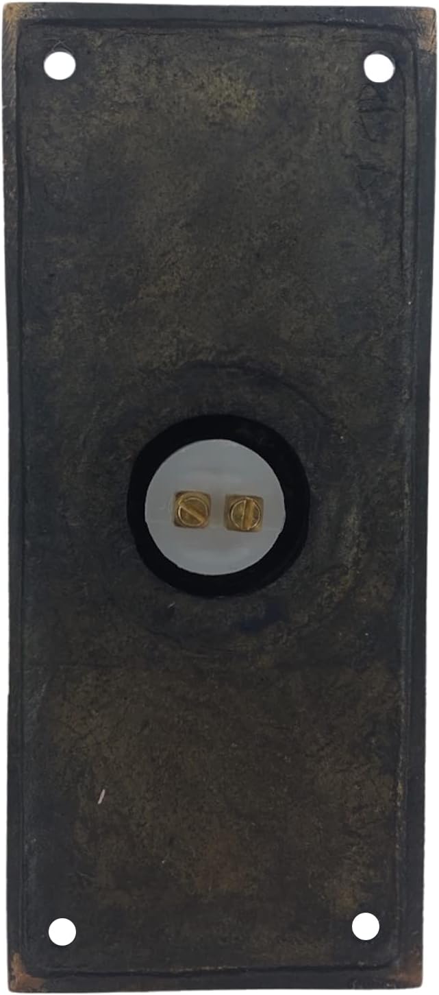 Victorian Replica Electric Push Button Doorbell in Hand Highlighted Bronze