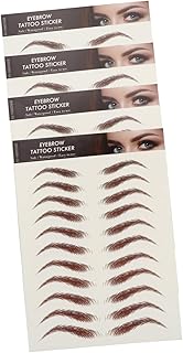 4枚 防水眉ステッカー タトューシール タテゥーシール タツー シール タツゥーシール 本物の眉毛 額 4d模造眉 化粧眉ステッカー 眉ツール 転写ステッカー Brown