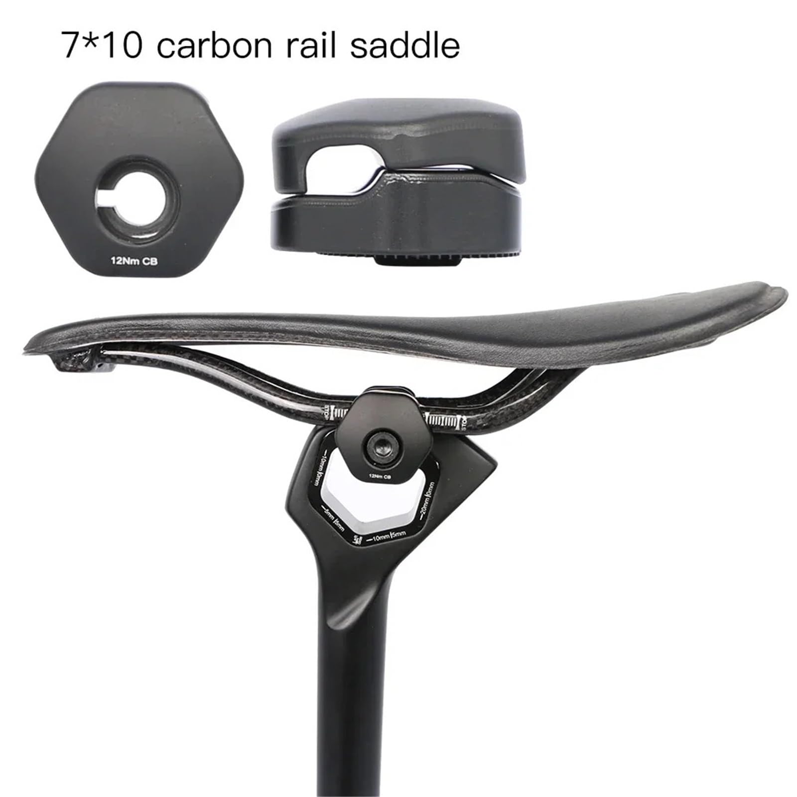 Tija Telescopica MTB Tija de sillín ajustable de fibra de carbono de doble perno for bicicletas, tija de sillín de bicicleta for bicicletas híbridas y eléctricas de grava de carretera(27.2mm 0mm)