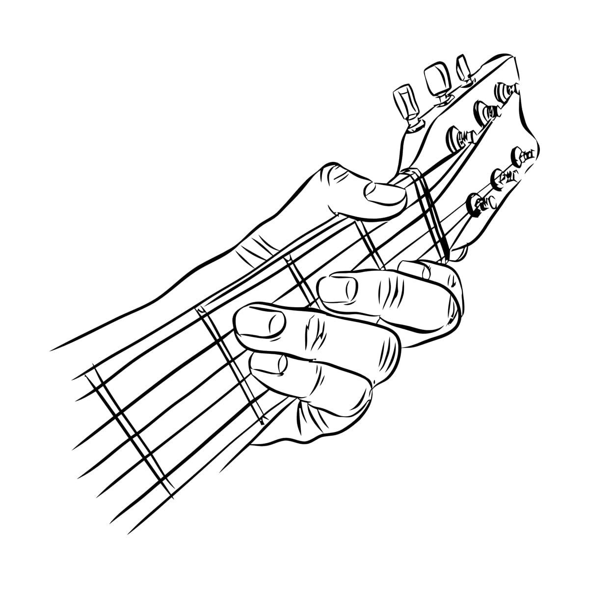 Engraving Decals Guitar Player Guitarist Music Musical 36x36.8cm Equipped with Transfer Film kit Small Black