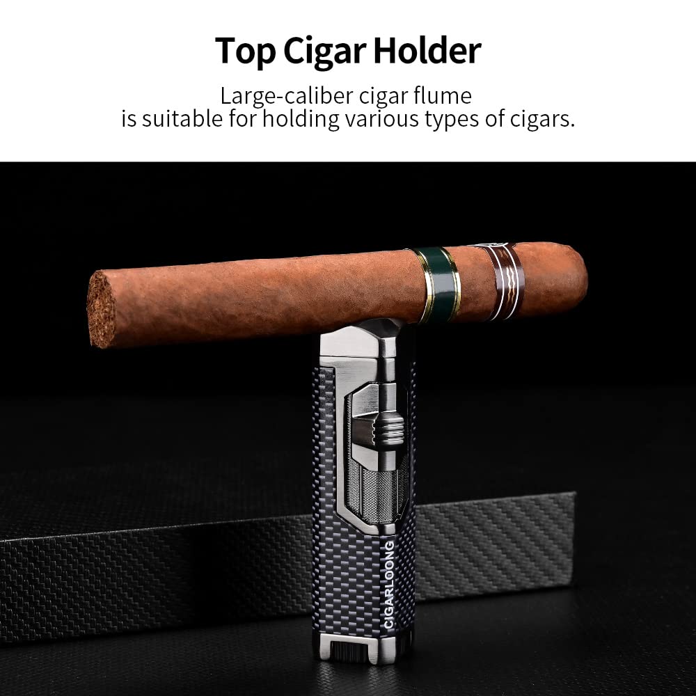 Buy CIGARLOONG Cigar Lighter 4 Triple Jet Torch Flame Refillable Butane