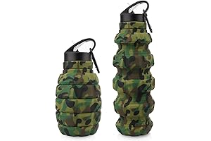 Collapsible Military Green Camouflage Travel Water Bottle