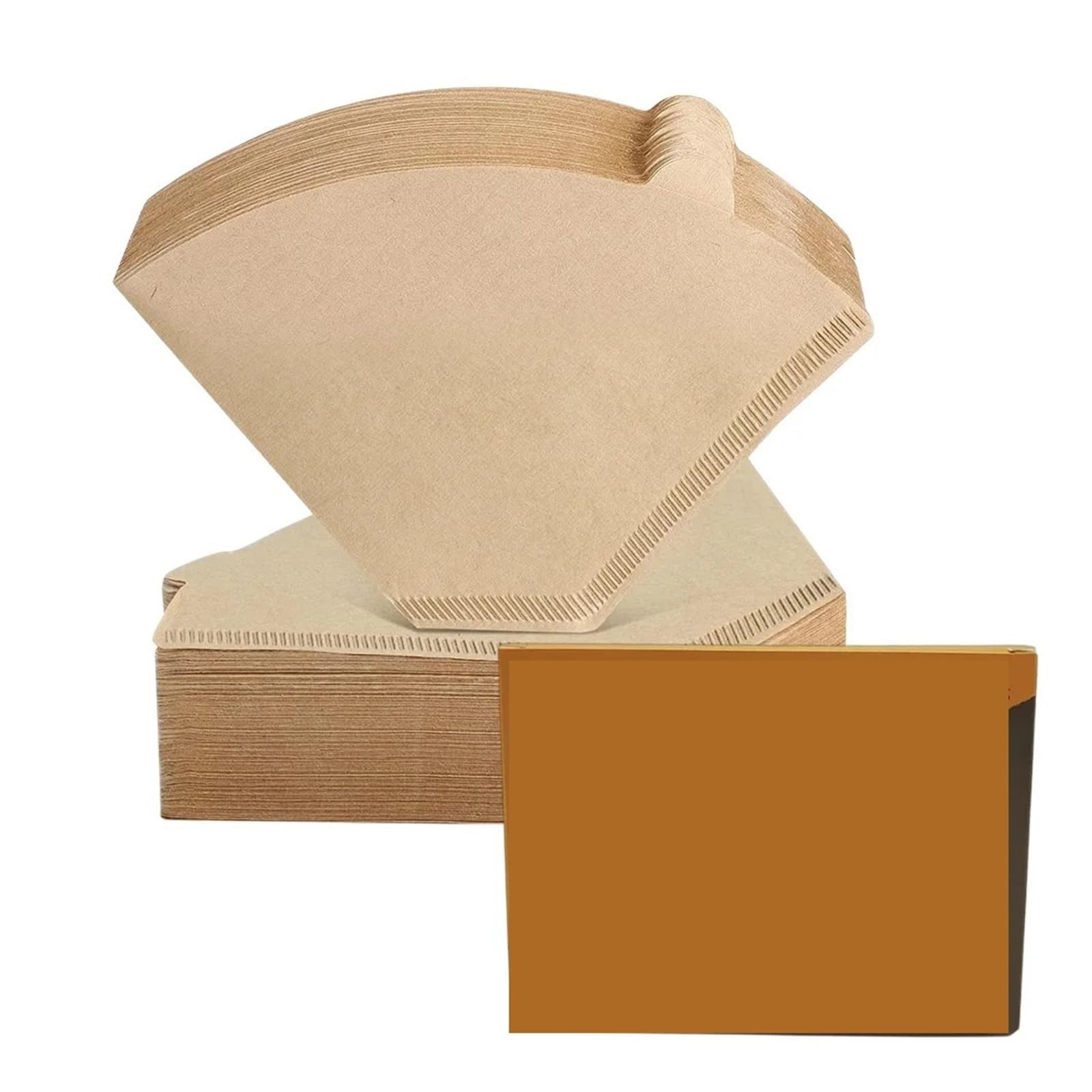 Kaffeefilterkegel, 100/1000 Stück, Größe Nr. 1 Nr. 2, natürliches, ungebleichtes braunes Papier, Einweg-Pour-Over-Maker, Korbtropfer for Zuhause, Büro(1000pcs,U01(1-2 servings))