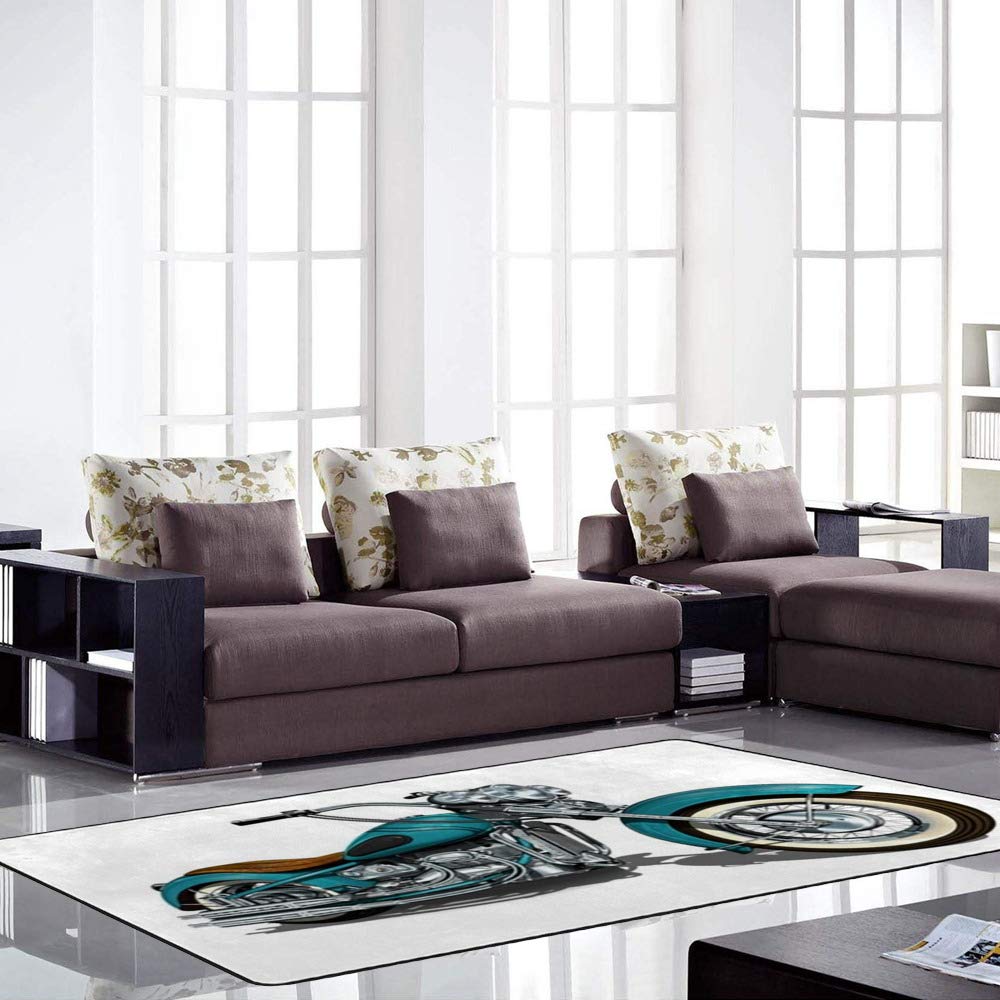 Tapis moto classique vintage grand format en polyester doux