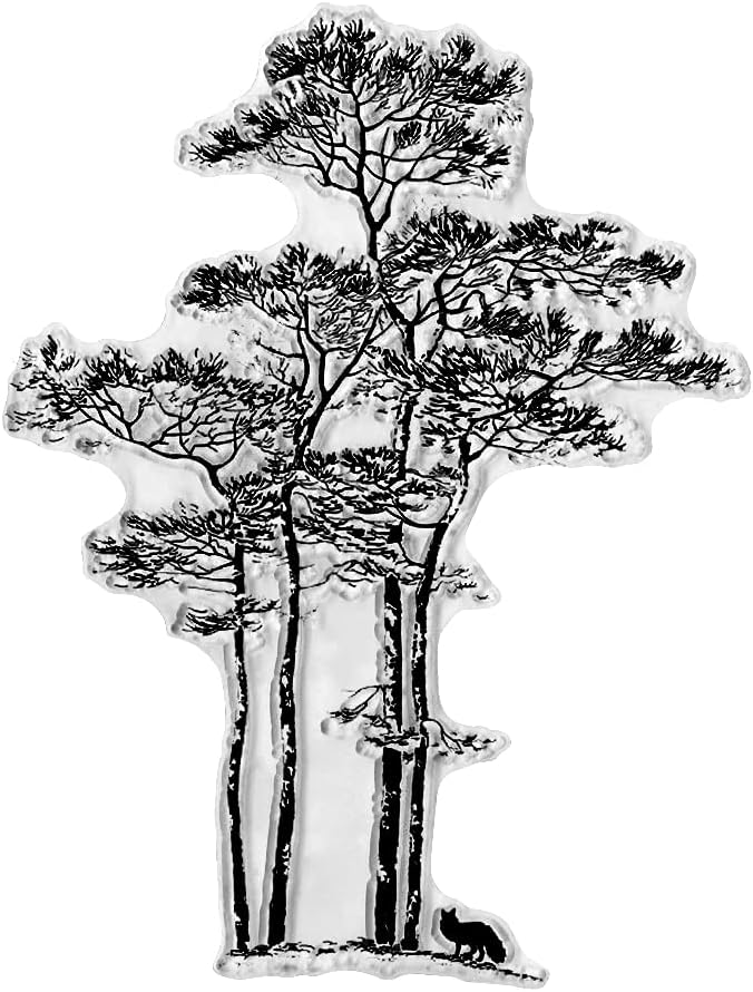 Tree by The River Clear Stamps for Card Making Scrapbooking DIY Decoration, Background Transparent Stamp for Crafting Embossing