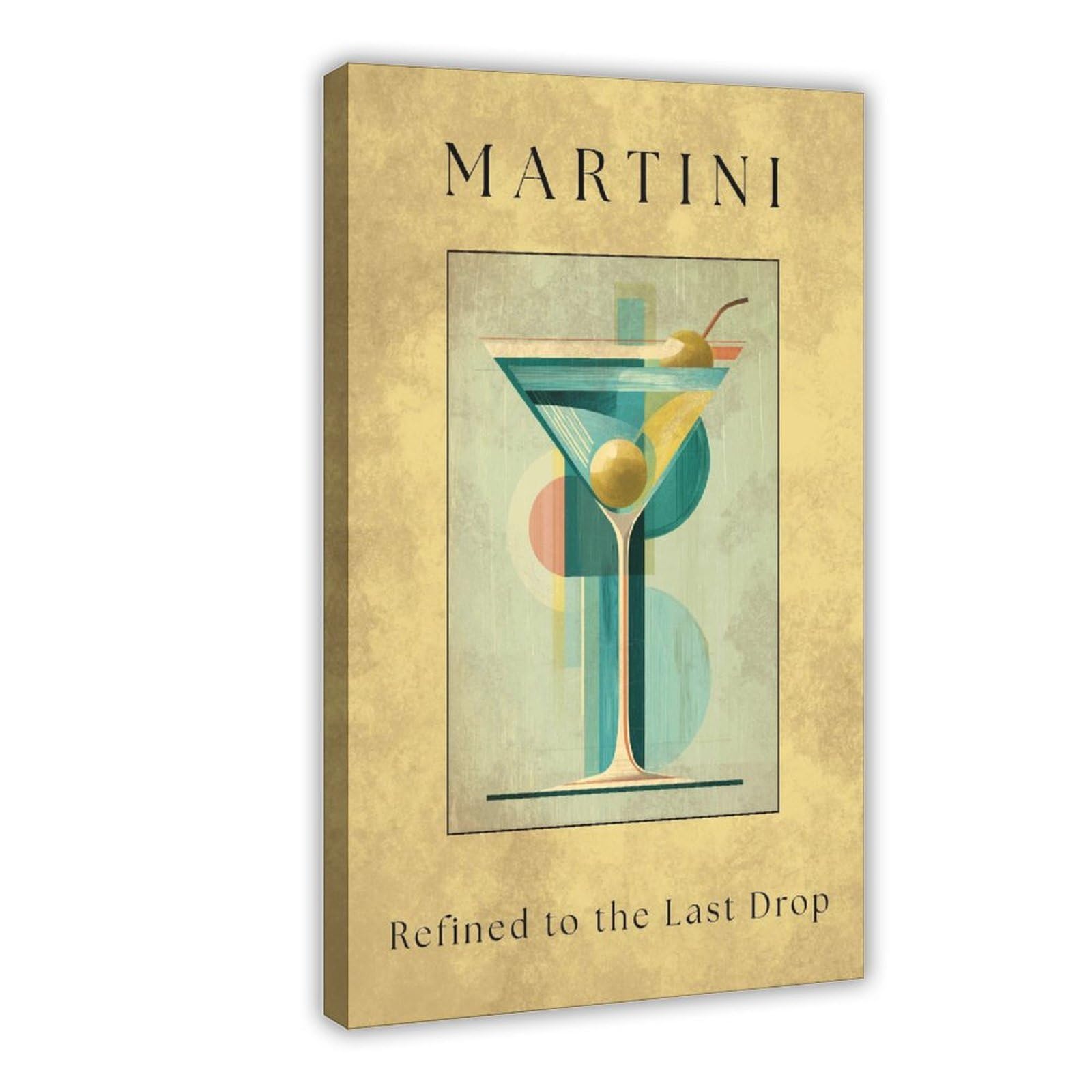 YWTJAX Martini Cocktail Poster Canvas Poster for Office Decor Gift